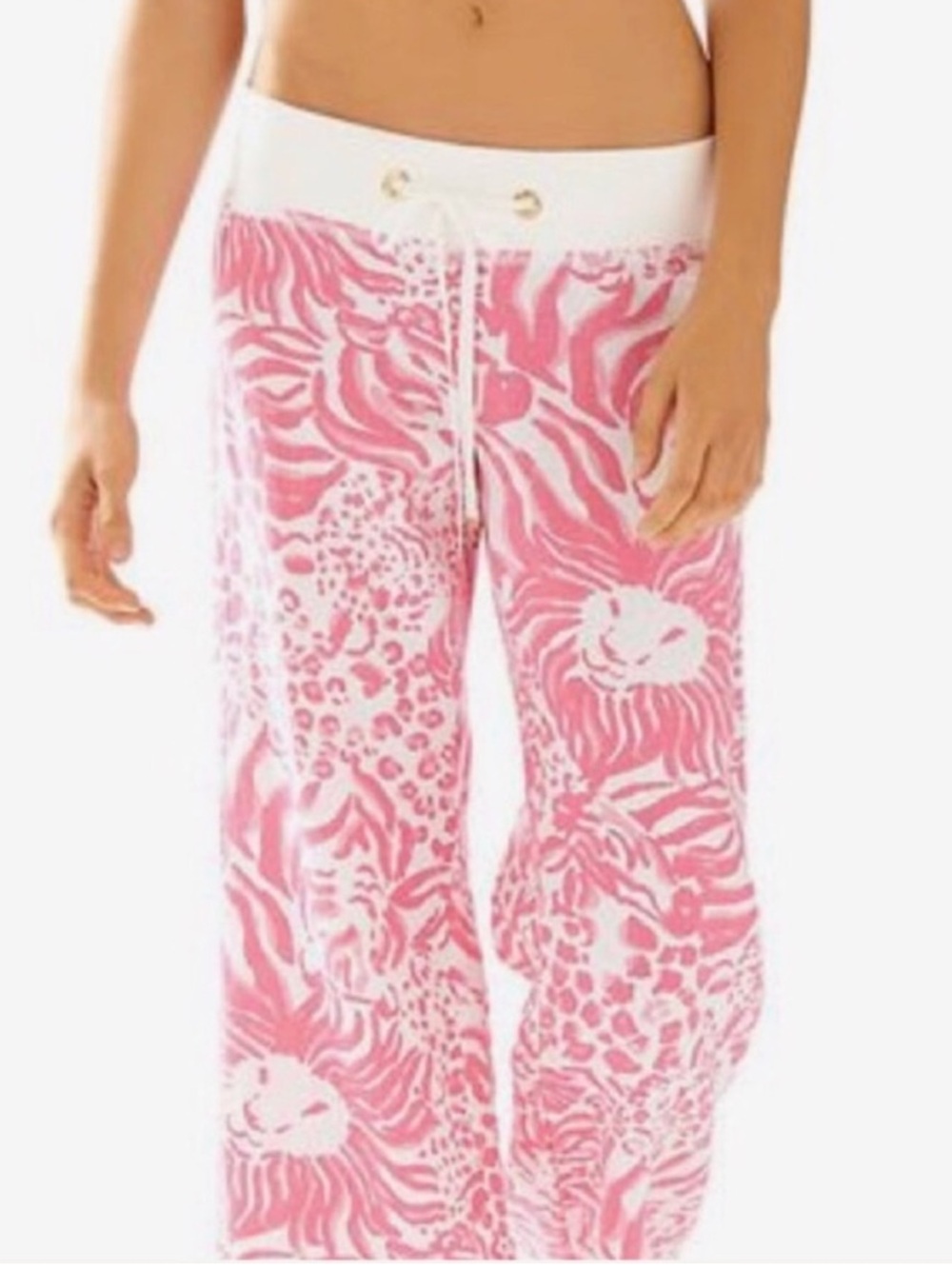 Lily Pulitzer Leon Print Linen Beach Pants 
Pink Size Small
